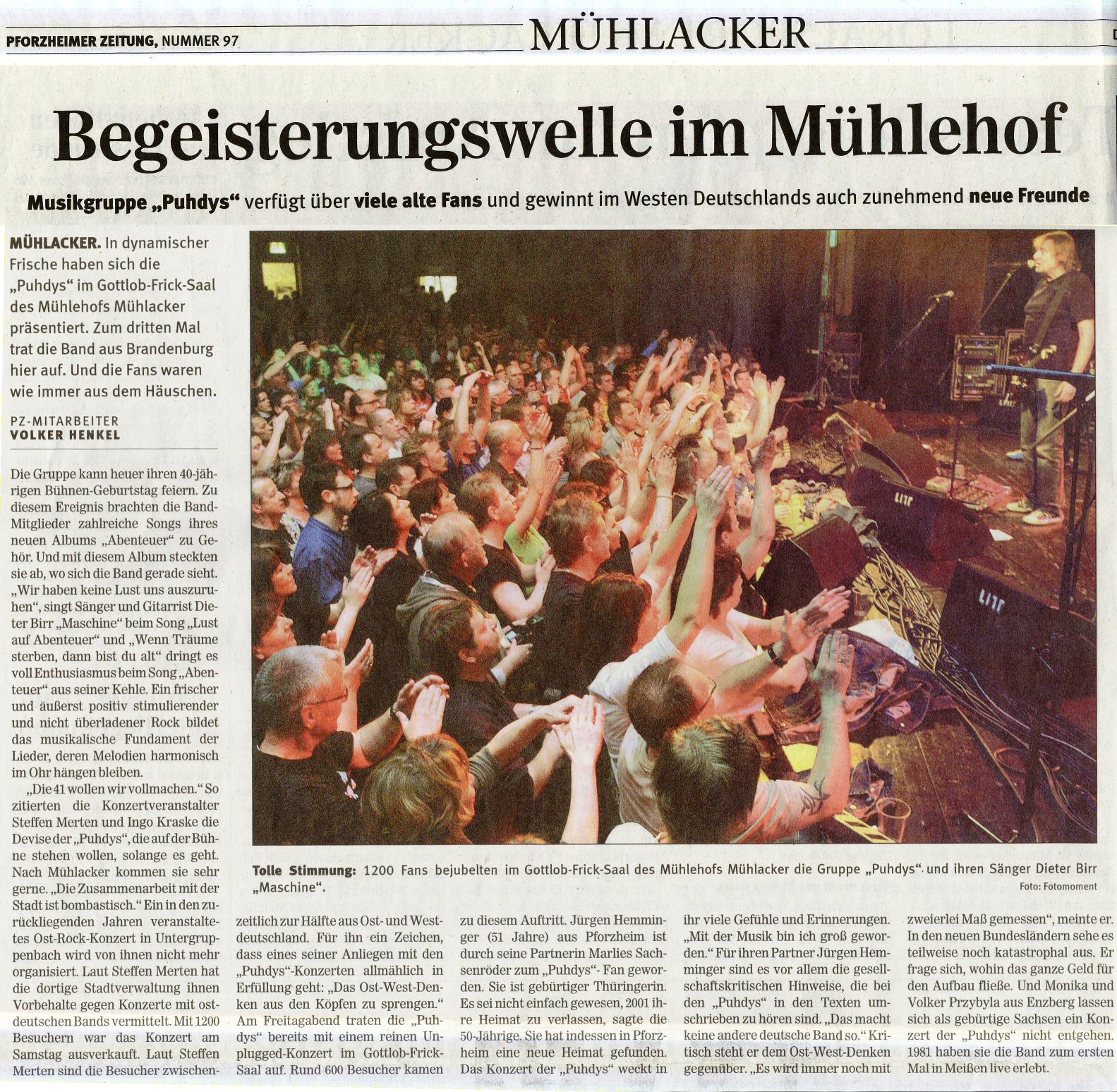 Pforzheimer Zeitung 28.04.2009