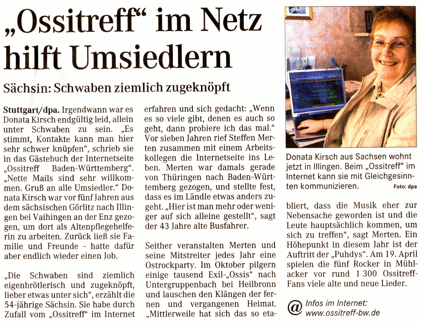 dpa (Mitteldeutsche Zeitung) 22.04.2008
